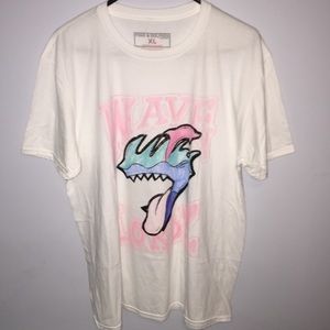 White graphic tee shirt